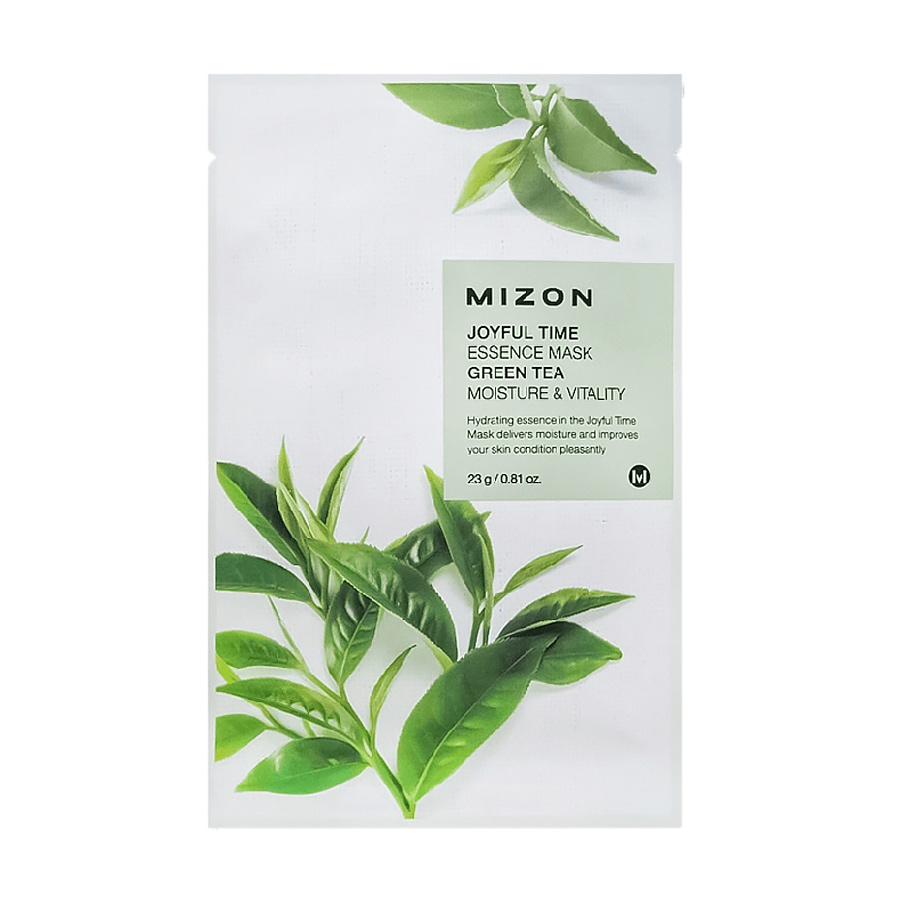 Тканинна маска для обличчя Mizon Joyful Time Essence Mask Green Tea з екстрактом зеленого чаю, 23 г