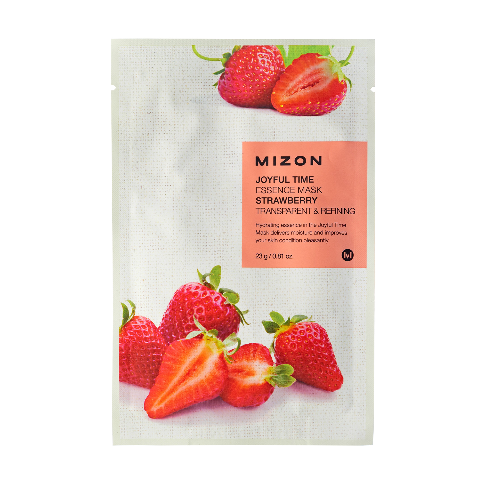 Тканинна маска для обличчя Mizon Joyful Time Essence Mask Strawberry з екстрактом полуниці, 23 г